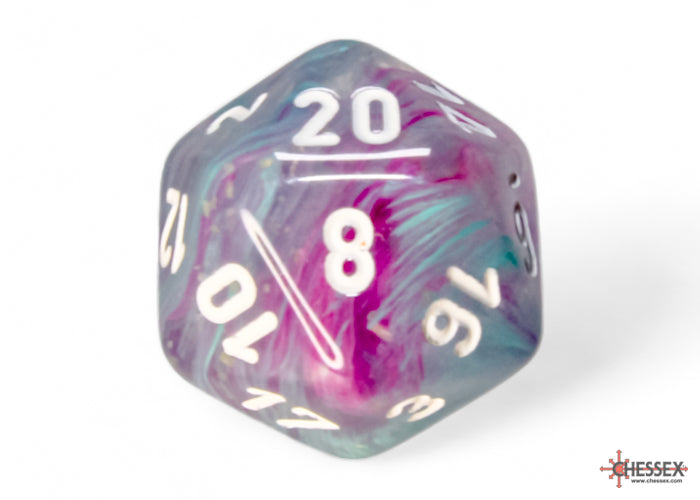 Nebula Wisteria-White - Polyhedral 7-Dice Set - Brain Spice
