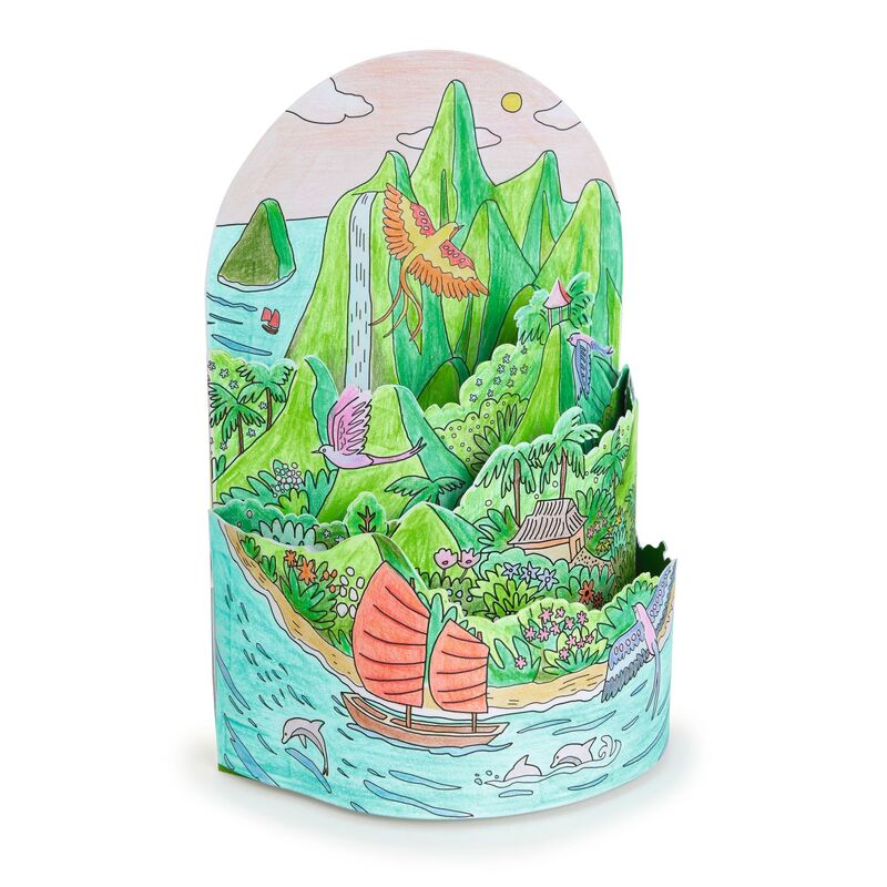 On Top of my Island Colouring Diorama - Brain Spice