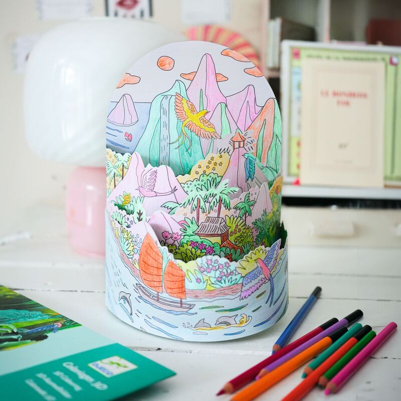 On Top of my Island Colouring Diorama - Brain Spice