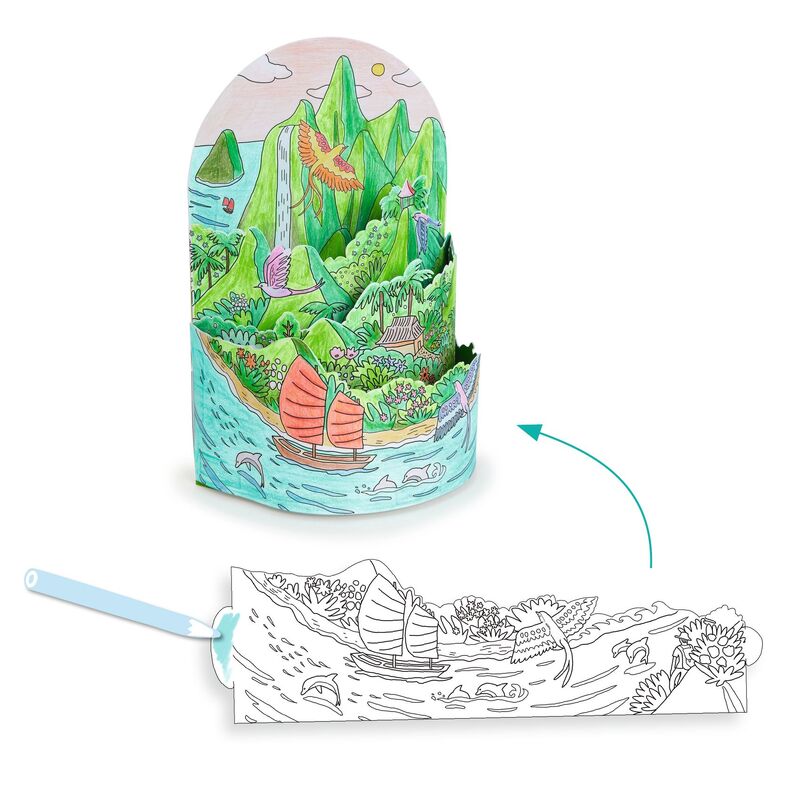 On Top of my Island Colouring Diorama - Brain Spice