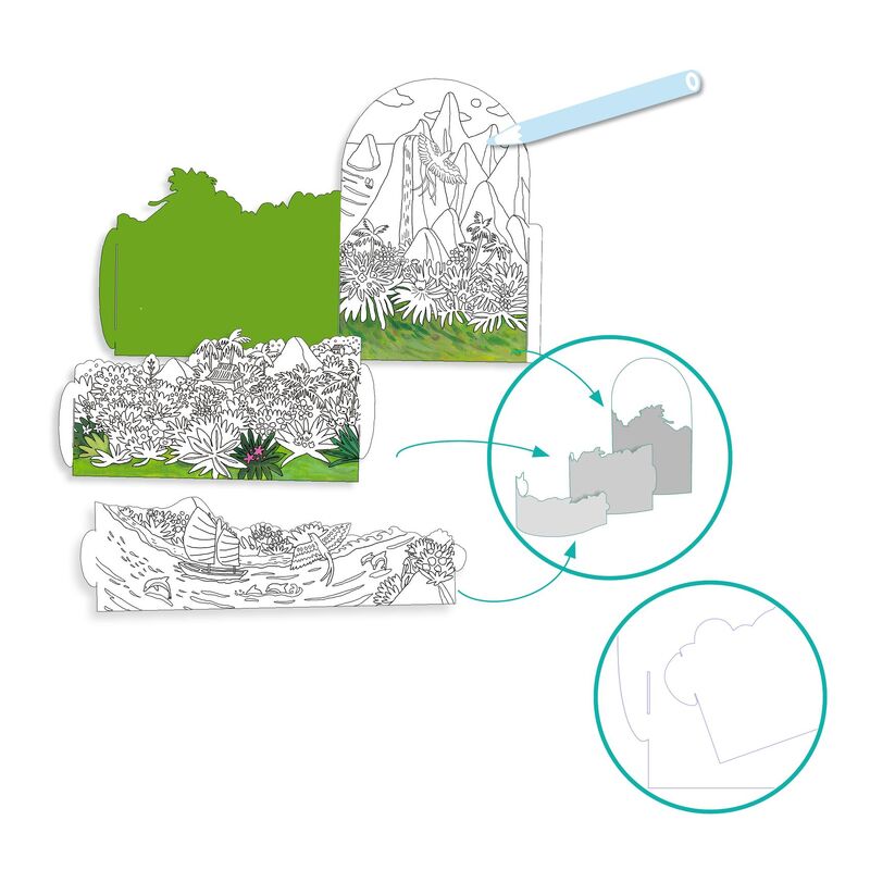 On Top of my Island Colouring Diorama - Brain Spice