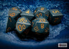 Opaque Dusty Blue-Copper - Polyhedral 7-Dice Set - Brain Spice