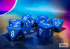 Opaque Polyhedral Blue-White 7-Dice Set - Brain Spice
