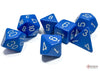 Opaque Polyhedral Blue-White 7-Dice Set - Brain Spice