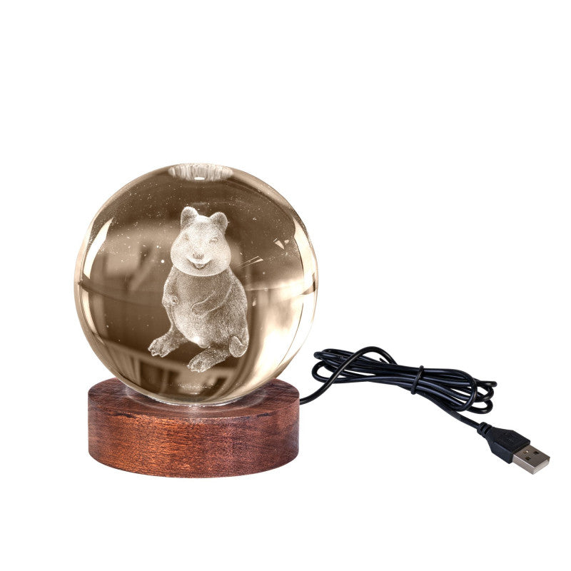 Quokka 3D Crystal Ball Lamp - Brain Spice