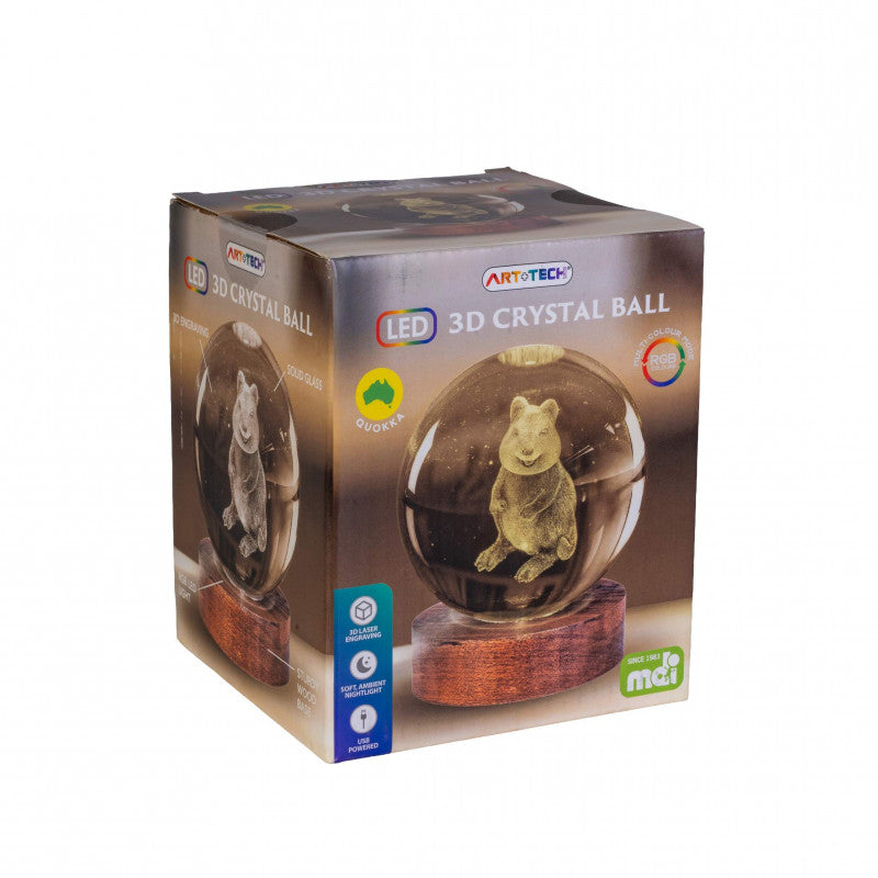 Quokka 3D Crystal Ball Lamp - Brain Spice