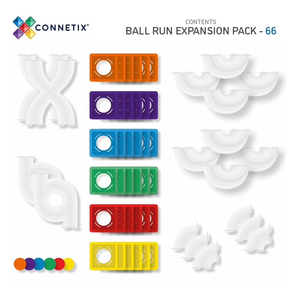 Rainbow Ball Run Expansion Pack - Connetix - 66pc - Brain Spice