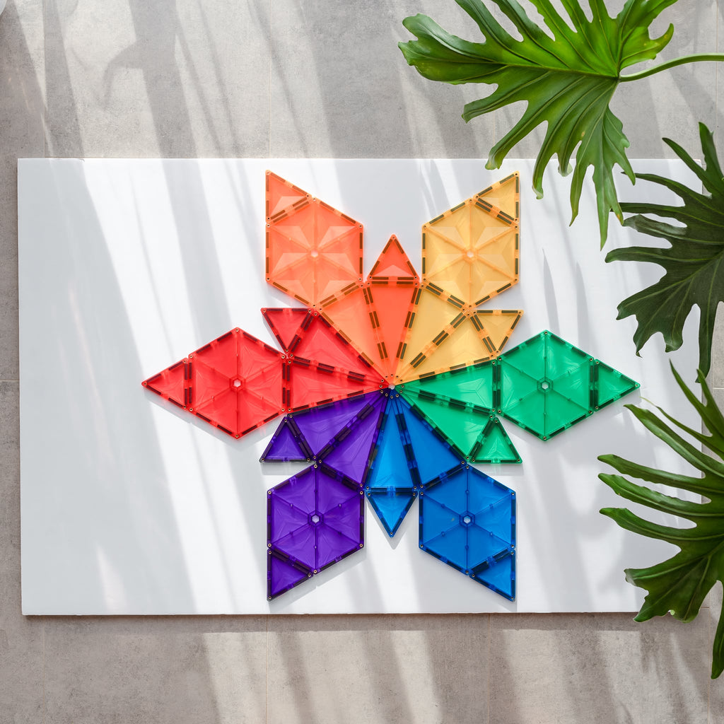 Rainbow Geometry Pack- Connetix - 30pc - Brain Spice