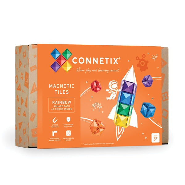 Rainbow Square Pack - Connetix - 42pc - Brain Spice