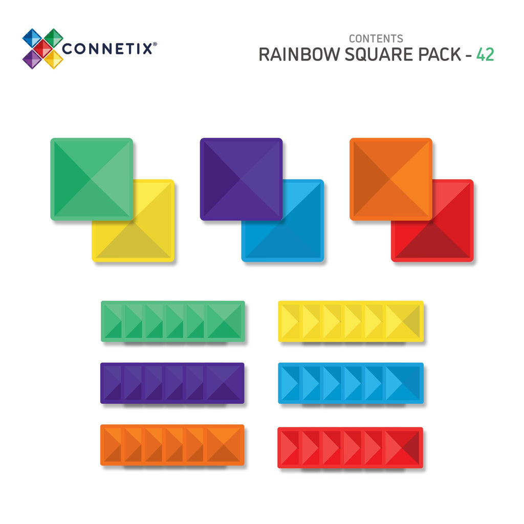 Rainbow Square Pack - Connetix - 42pc - Brain Spice