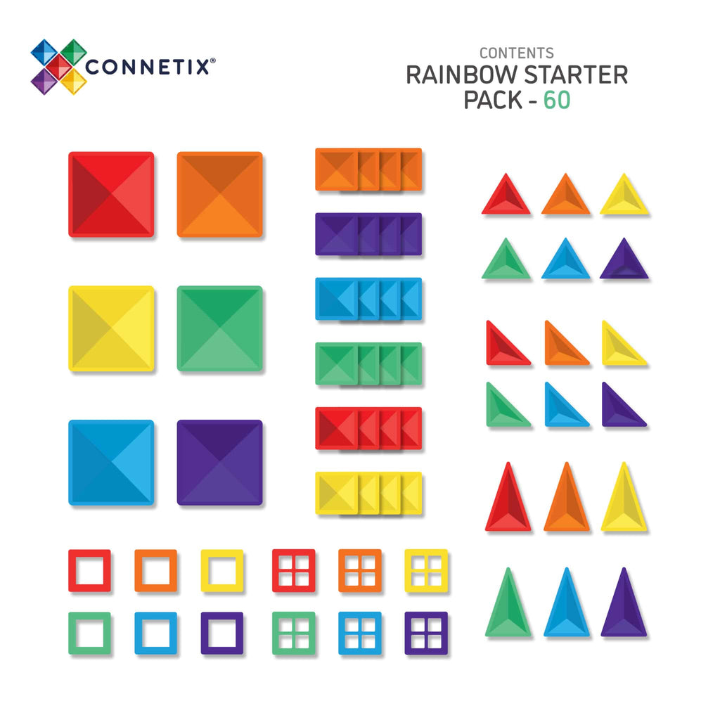 Rainbow Starter Pack - Connetix - 60pc - Brain Spice