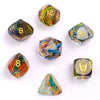 Rainbow - Dragons Hoard 7-Dice Set - Luster Cut Glass - Brain Spice