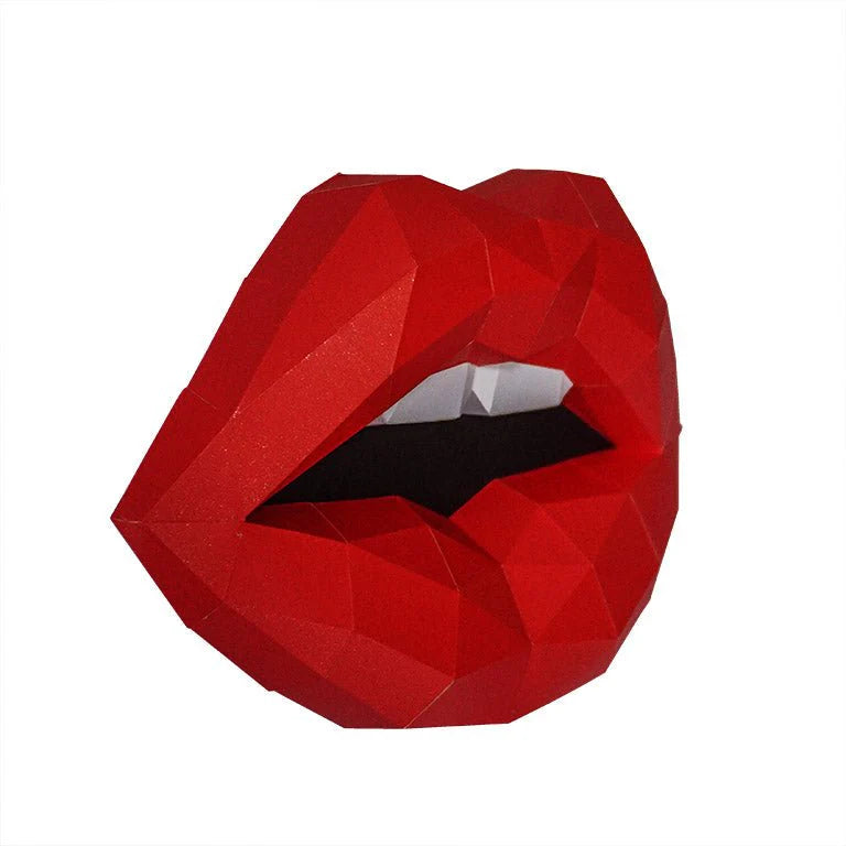 Red Lips Origami Model - 3D Paper Art - Brain Spice