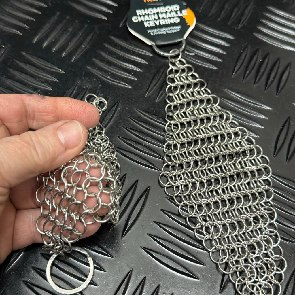 Rhomboid Chain Maille Keyring - Hand Crafted - Brain Spice
