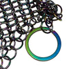 Rhomboid Chain Maille Keyring - Hand Crafted - Oil Slick - Brain Spice