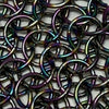 Rhomboid Chain Maille Keyring - Hand Crafted - Oil Slick - Brain Spice