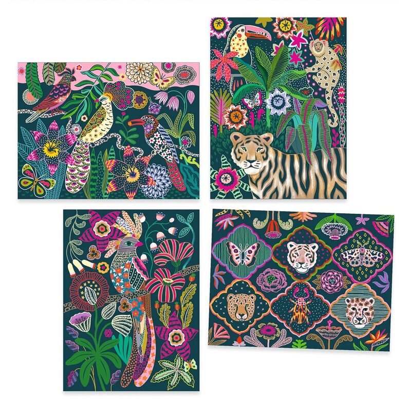 Rococo Neon Jungle Scratch Cards - Brain Spice