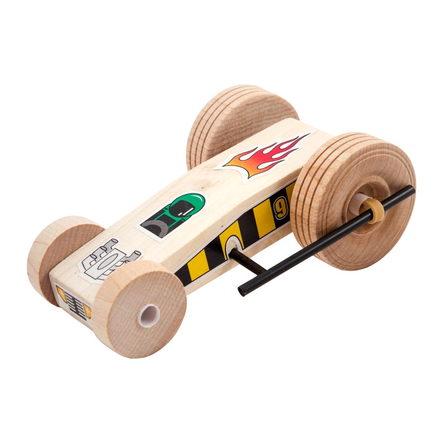 Rubberband Roadster Wooden Racecar Kit - Brain Spice