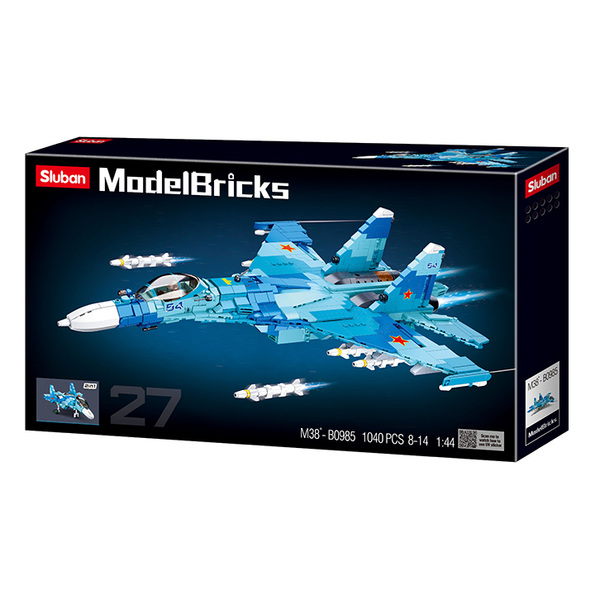 SU-27 Fighter 2-in-1 - Model Bricks 1040pcs - Brain Spice