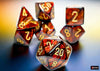 Scarab Blue-Blood-Gold Mega-hedral 7-Dice Set - Brain Spice