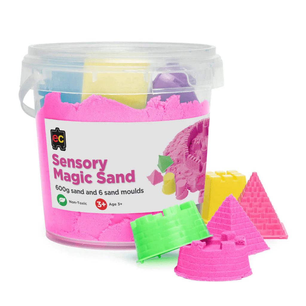 Sensory Sand 600g Tub - with 6 Moulds  Brain Spice