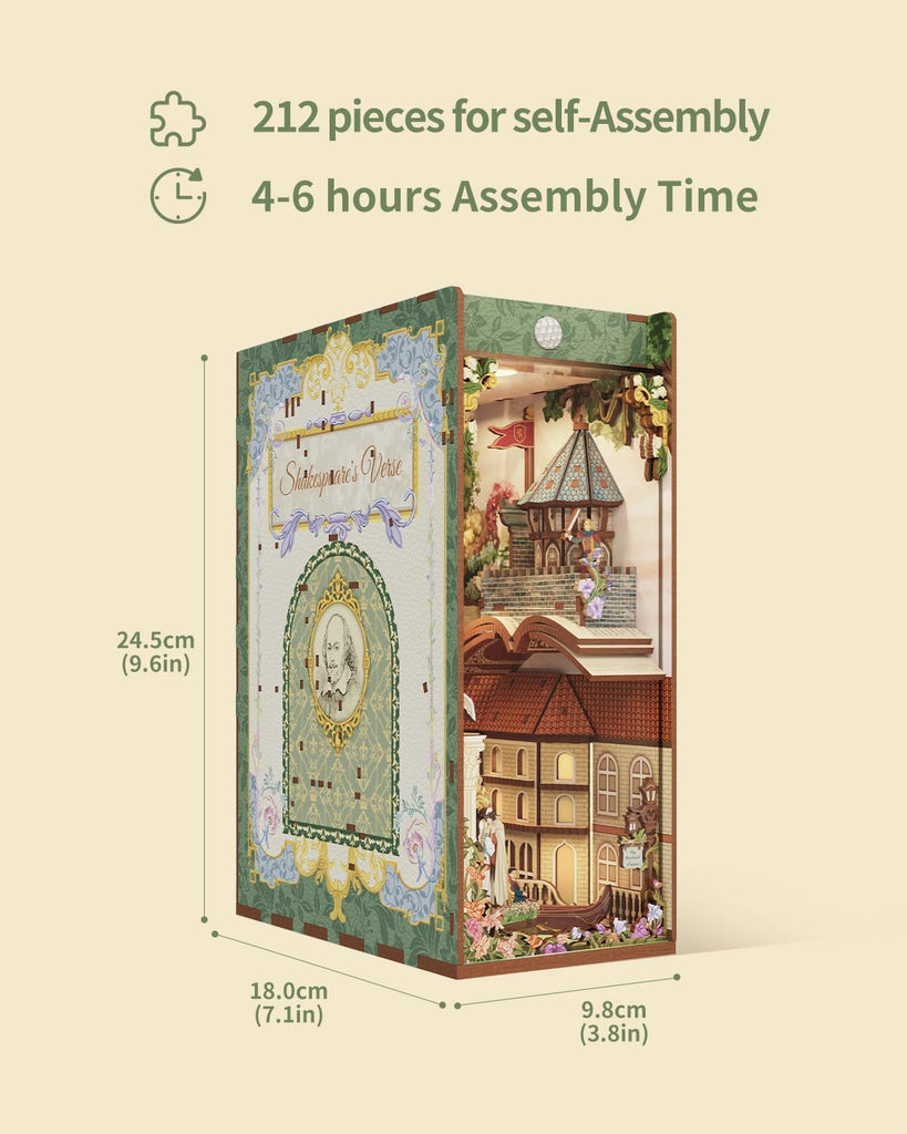 Shakespeares Verse - Miniature House Book Nook Kit - Brain Spice