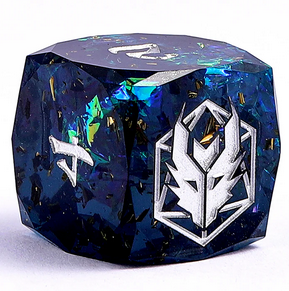 Silver Starry Night - Captured Magic 7-Dice Set - Luster Cut Resin - Brain Spice