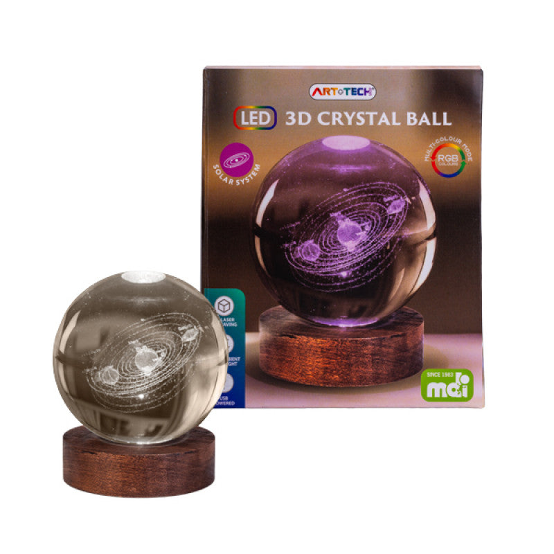 Solar System - 3D Crystal Ball Lamp - Brain Spice