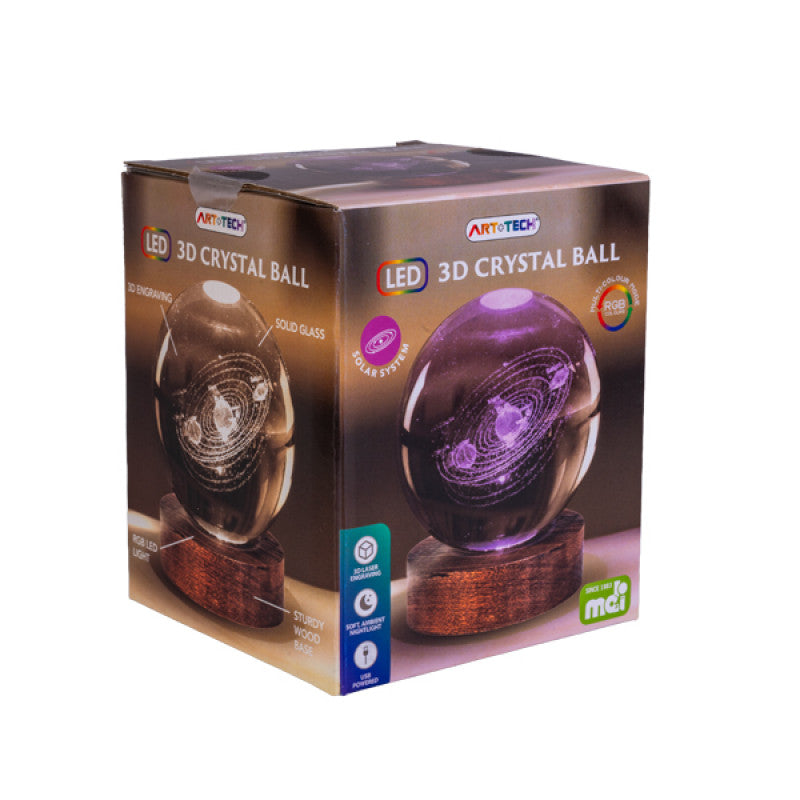 Solar System - 3D Crystal Ball Lamp - Brain Spice