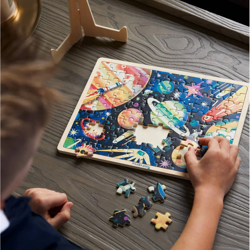 Space Mission - Wood Puzzle with Display 100pc - Brain Spice