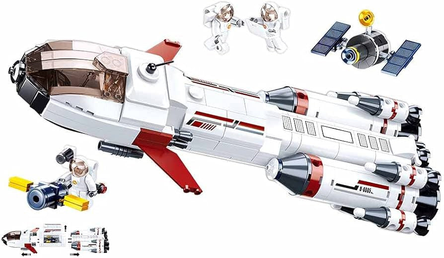 Space Saturn Expedition Rocket - Model Bricks 468pcs - Brain Spice