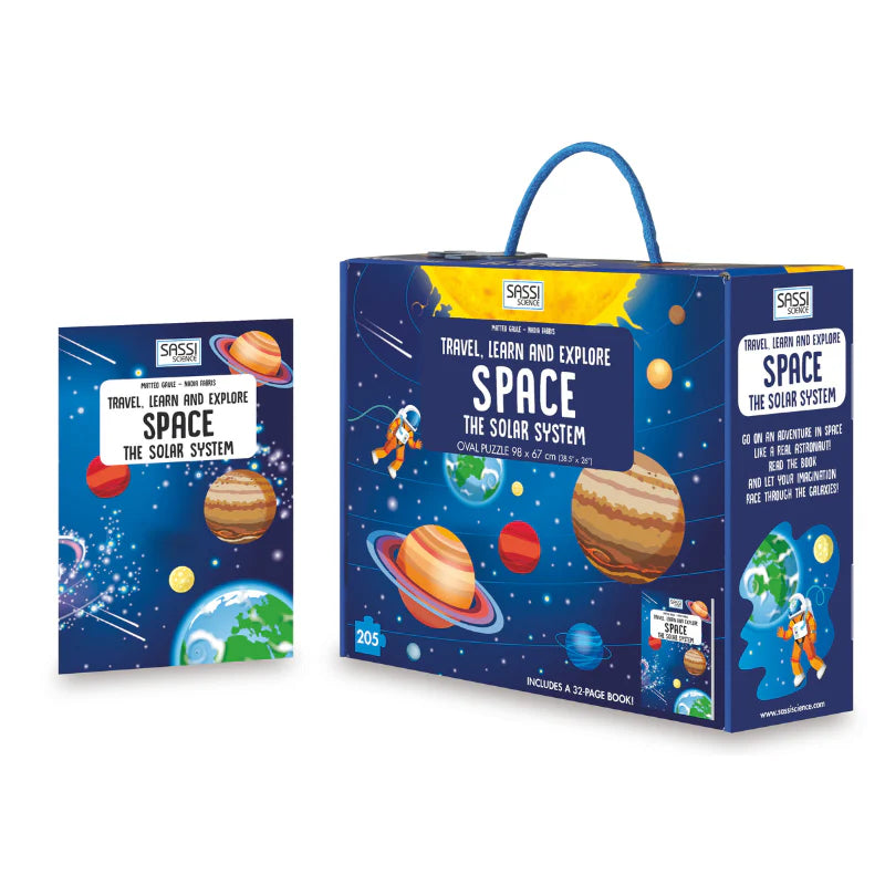 Space Puzzle & Book Set - 205pc - Sassi Travel Learn and Explore - Brain Spice