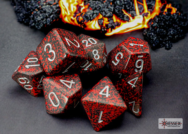 Speckled Silver-Volcano - Polyhedral 7-Dice Set - Brain Spice