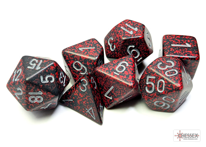 Speckled Silver-Volcano - Polyhedral 7-Dice Set - Brain Spice