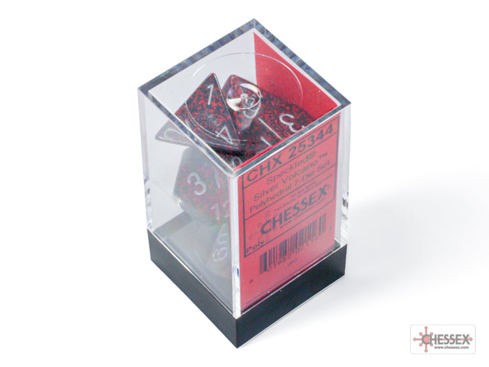 Speckled Silver-Volcano - Polyhedral 7-Dice Set - Brain Spice