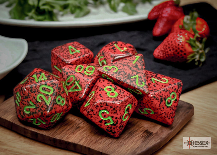 Speckled Strawberry - Polyhedral 7-Dice Set - Brain Spice