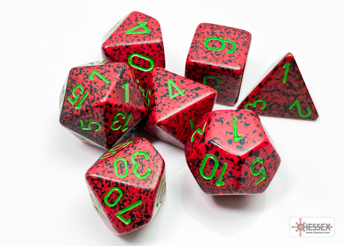 Speckled Strawberry - Polyhedral 7-Dice Set - Brain Spice