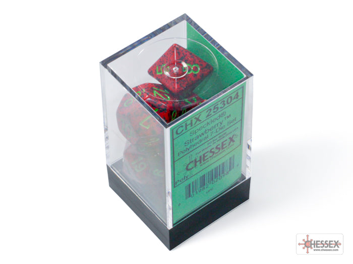Speckled Strawberry - Polyhedral 7-Dice Set - Brain Spice