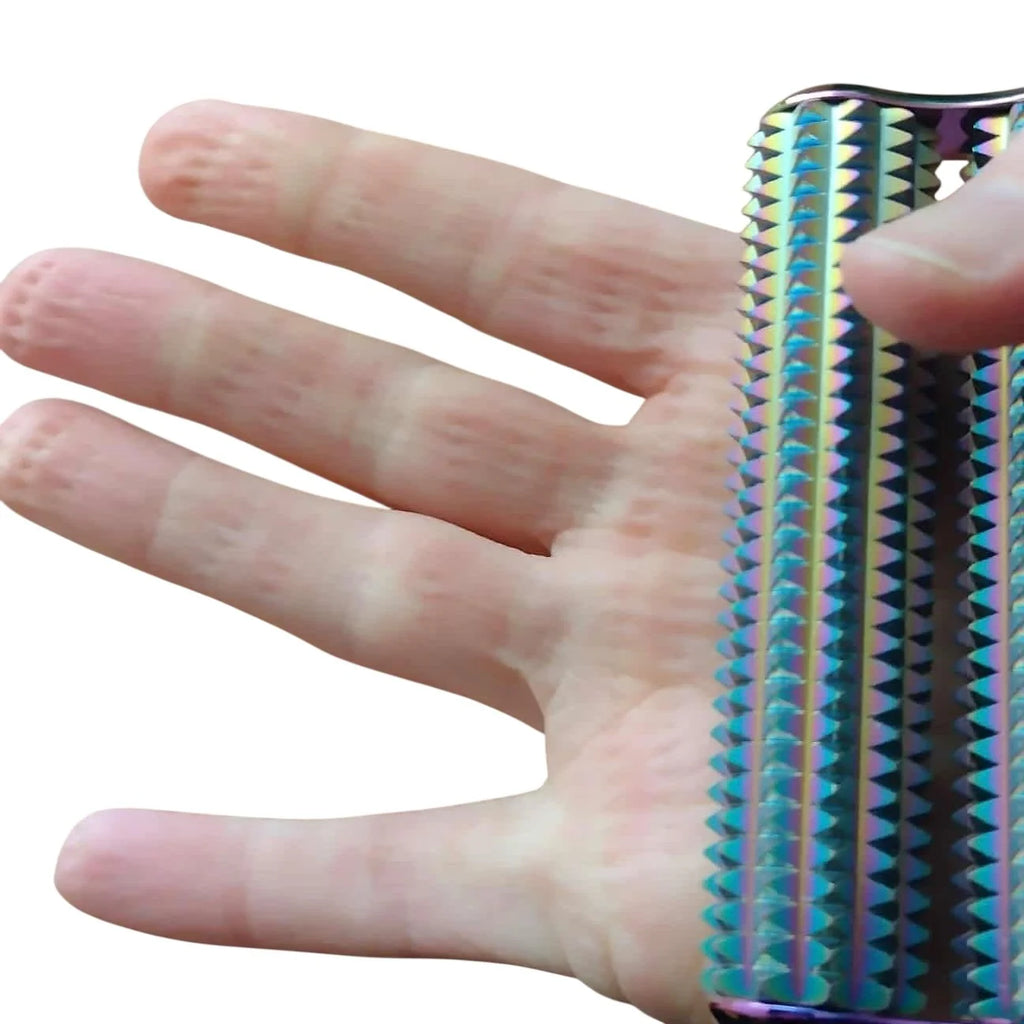 Spikey Hand Roller - Oil Slick Rainbow - 100g - Brain Spice