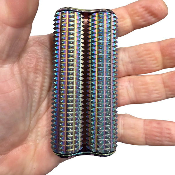 Spikey Hand Roller - Oil Slick Rainbow - 100g - Brain Spice