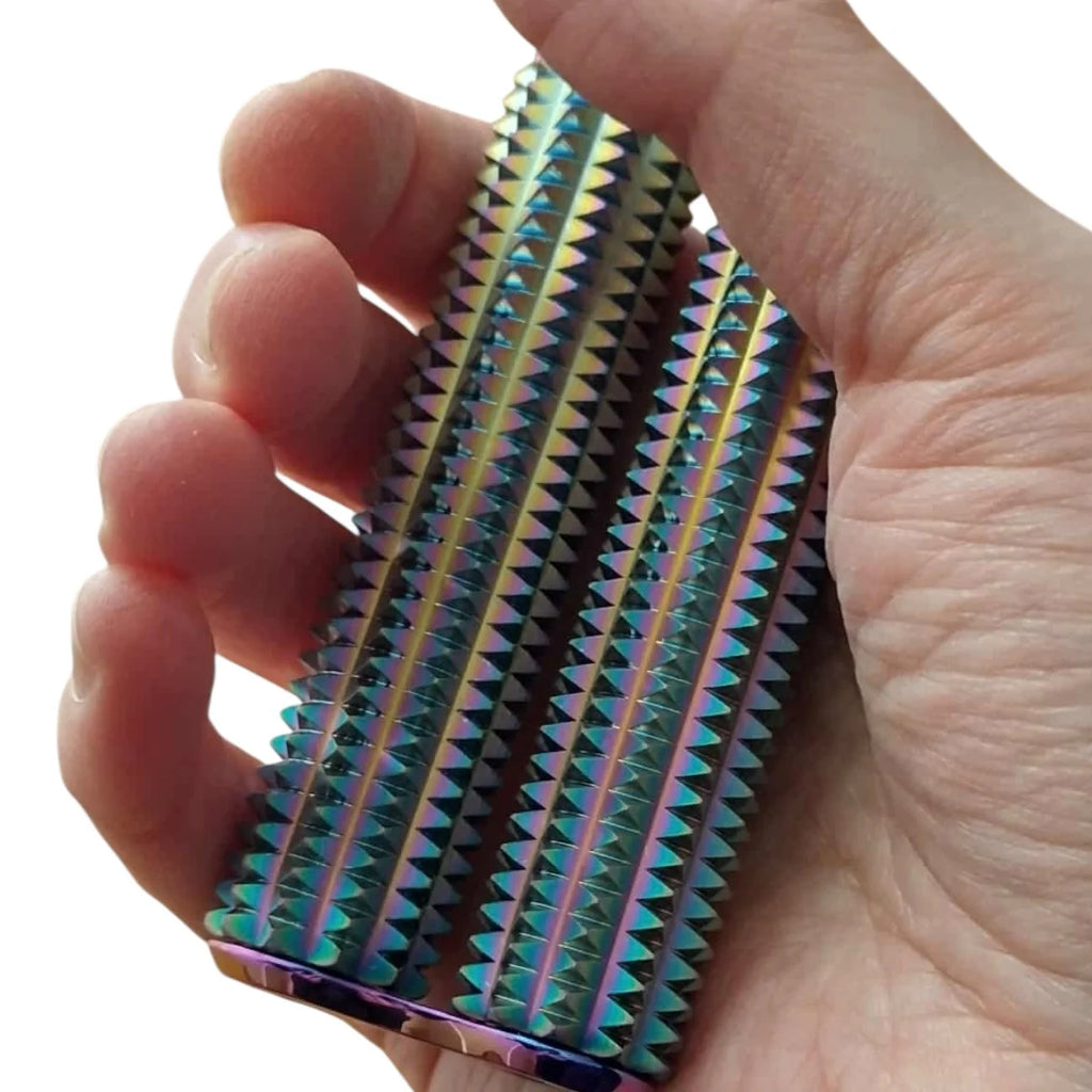 Spikey Hand Roller - Oil Slick Rainbow - 100g - Brain Spice