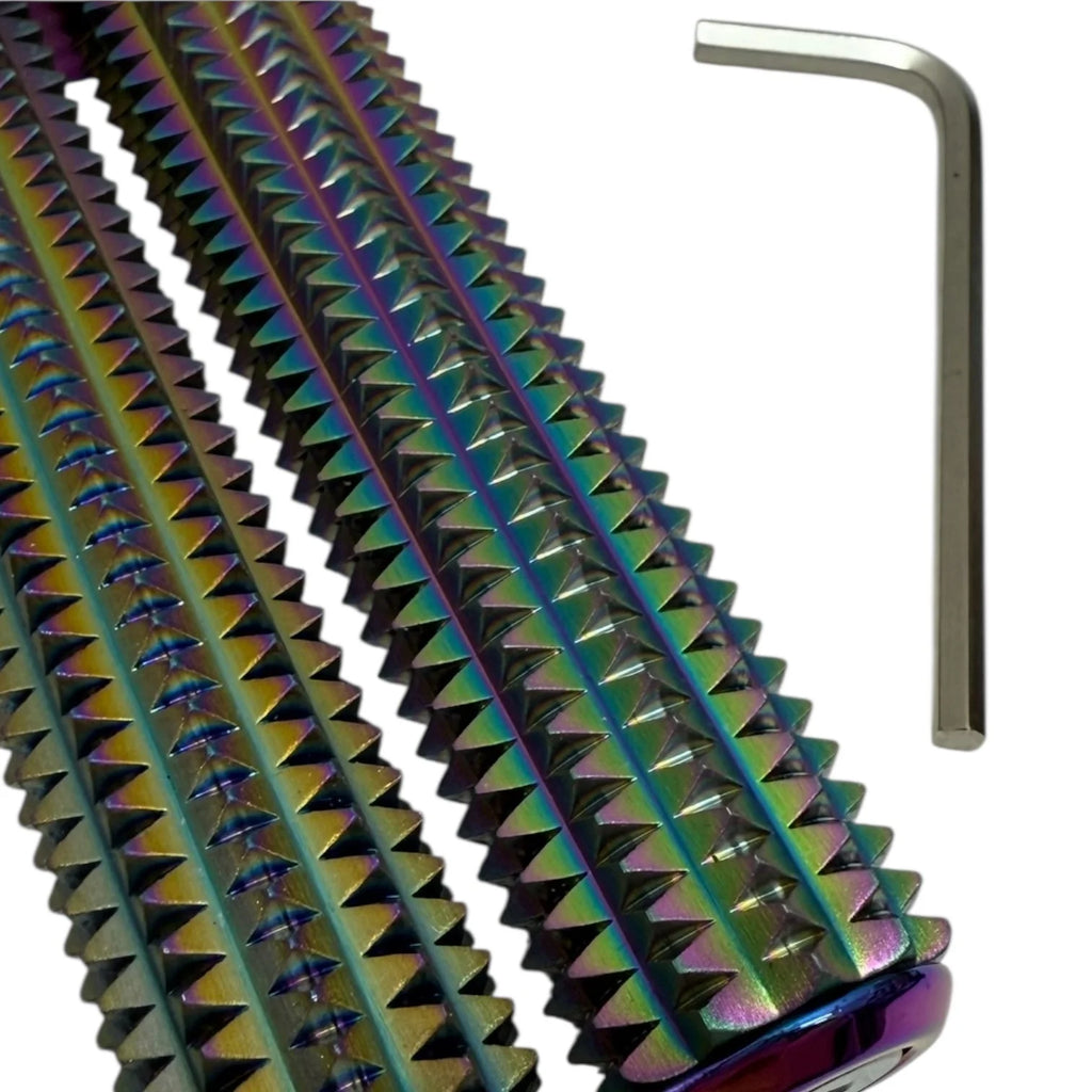 Spikey Hand Roller - Oil Slick Rainbow - 100g - Brain Spice