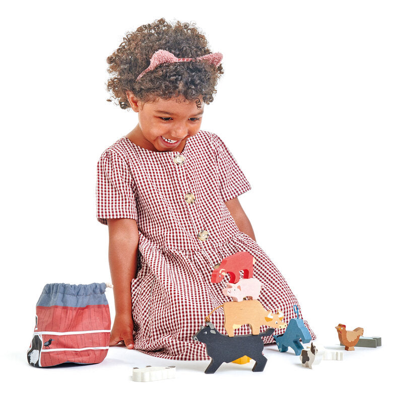 Stacking Farmyard Animals with Bag - Brain Spice