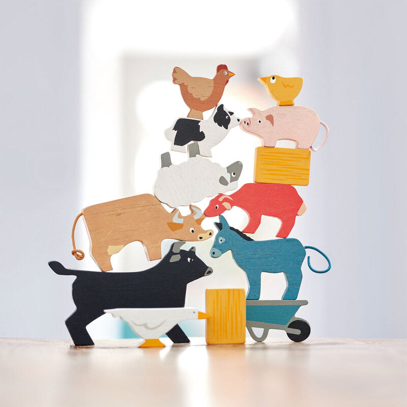 Stacking Farmyard Animals with Bag - Brain Spice