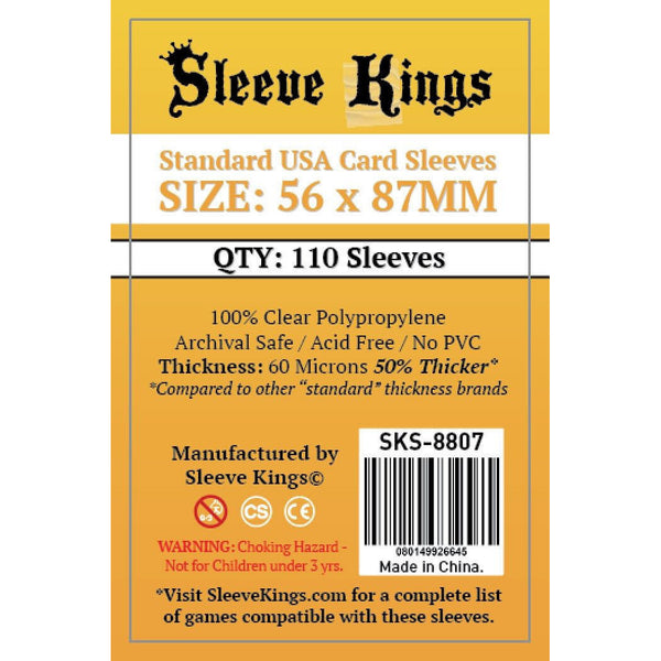 Standard USA Size - Board Game Sleeves - 56mm x 87mm - Brain Spice