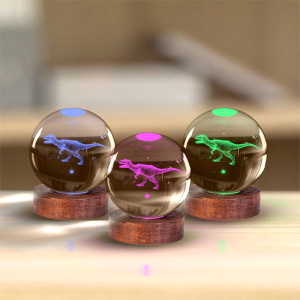 T-Rex - 3D Crystal Ball Lamp - Brain Spice
