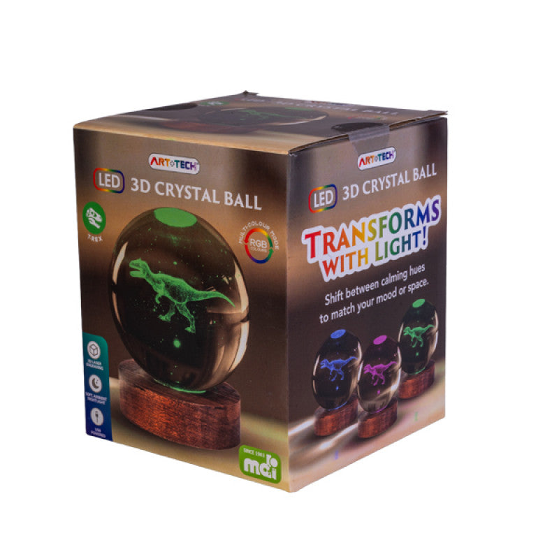 T-Rex - 3D Crystal Ball Lamp - Brain Spice