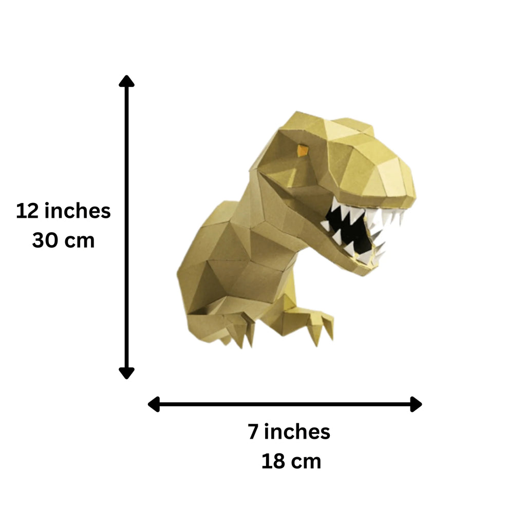 T-Rex Origami Wall Art - 3D Paper Art - Brain Spice
