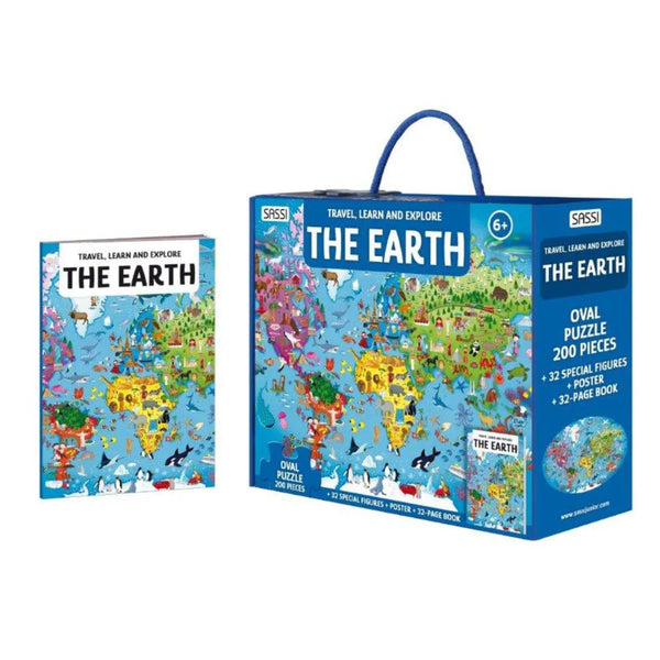 The Earth Puzzle & Book Set - 200 - Sassi Travel Learn and Explore
