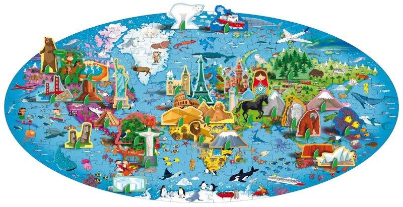 The Earth Puzzle & Book Set - 200 - Sassi Travel Learn and Explore - Brain Spice